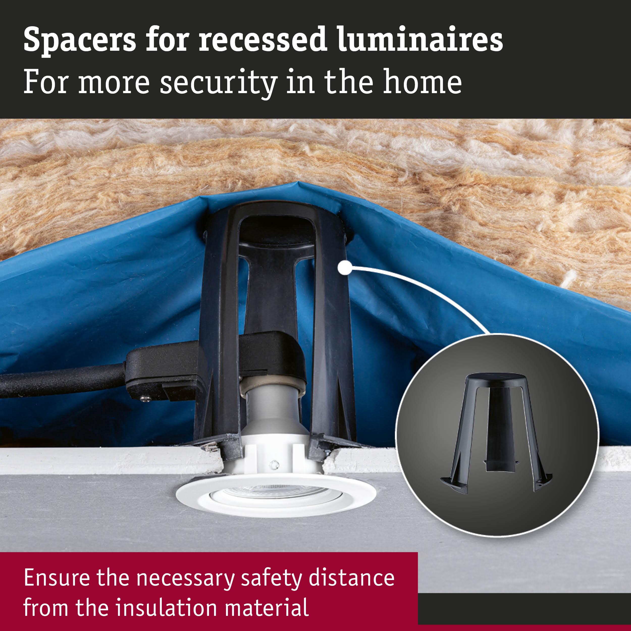 Przekładka do lamp wpuszczanych z materiałem izolacyjnym.