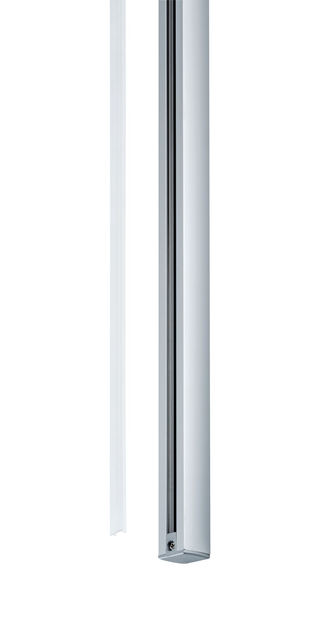 Silberner Lichtschiene mit einem weißen Profil daneben.