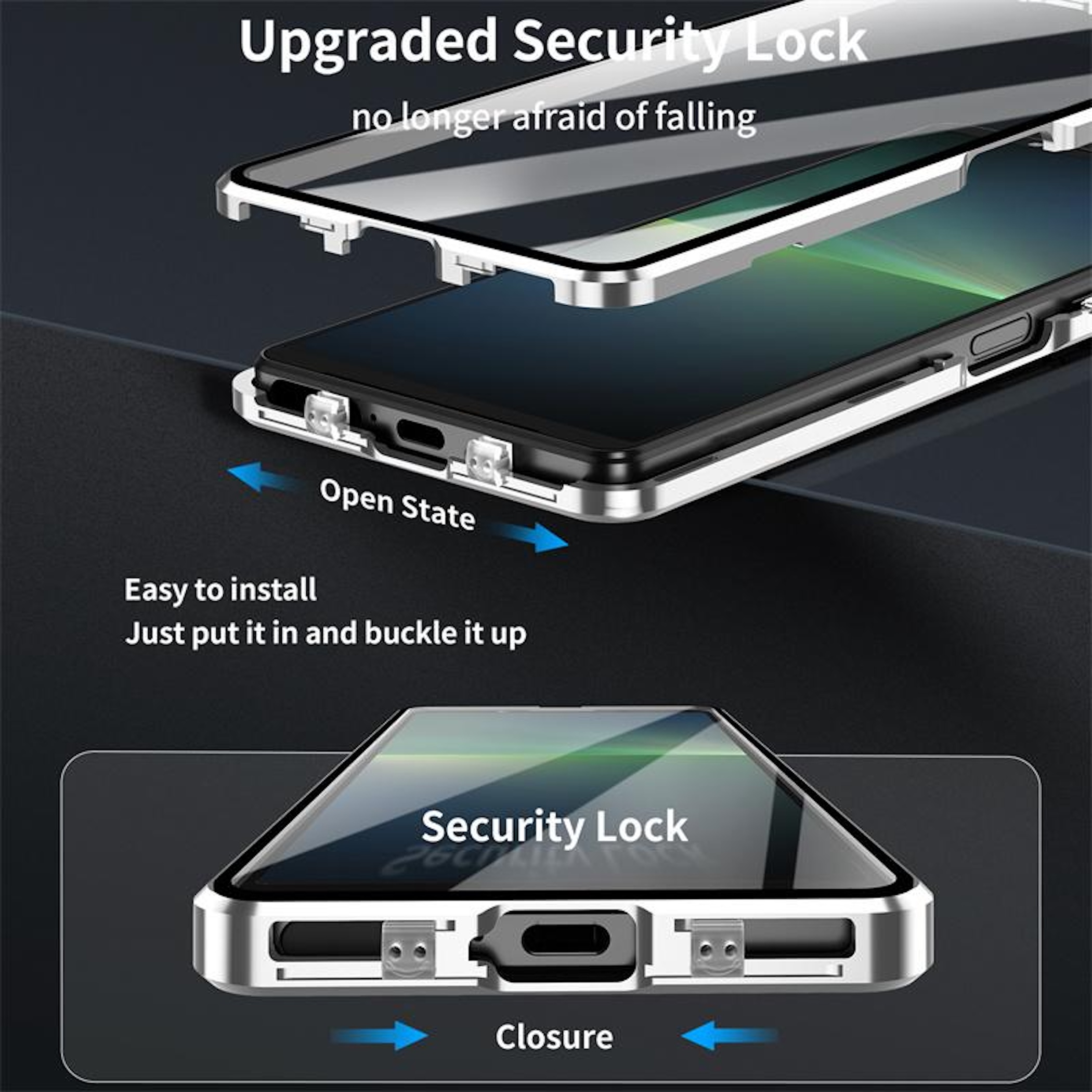 Upgrade für Handyhülle mit Sicherheitsverschluss und einfachem Einbau.