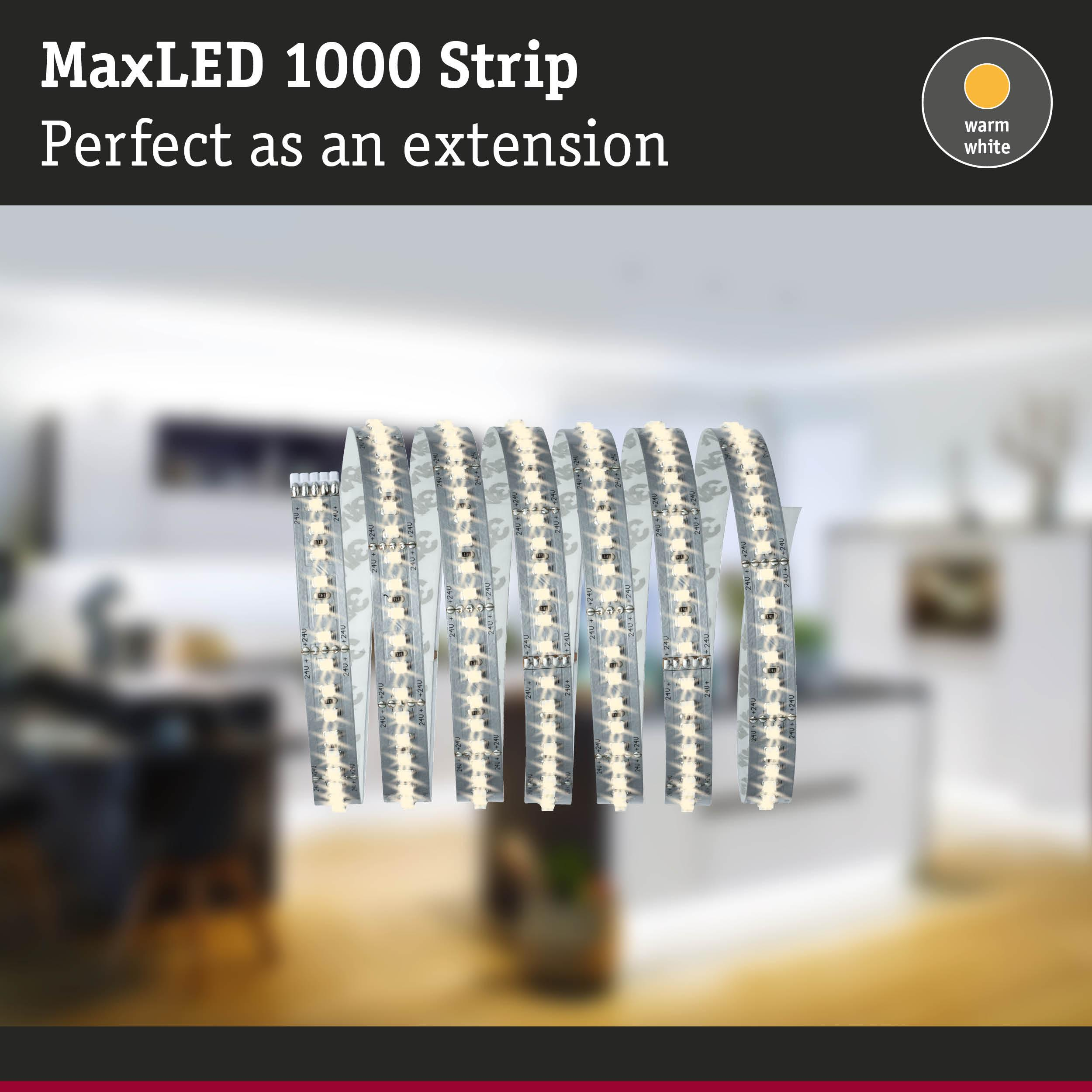 MaxLED 1000 Strip, warmweiß, in Küche.
