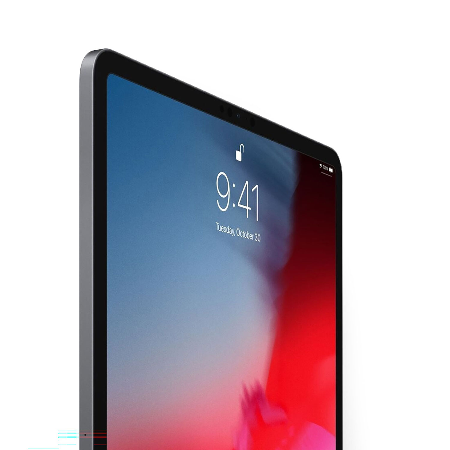 Een tablet met een vergrendelingsscherm waarop 9:41 op dinsdag 30 oktober wordt weergegeven.