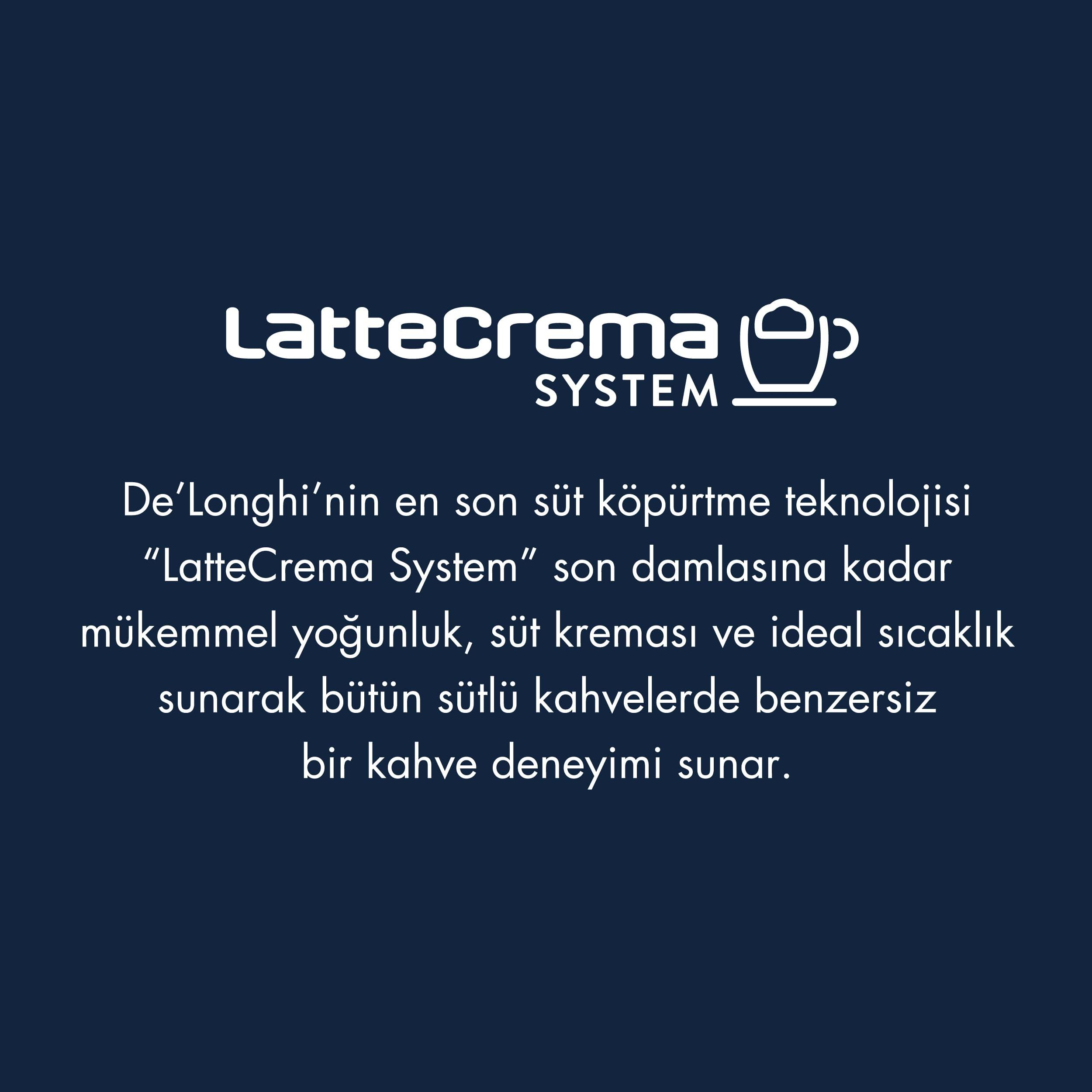 Sistema De'Longhi LatteCrema: Tecnologia schiuma latte per un caffè perfetto.