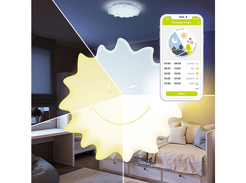 AGU Agu Sun1-Dekoratif Çocuk Odası Akıllı Avize Lamba Beyaz