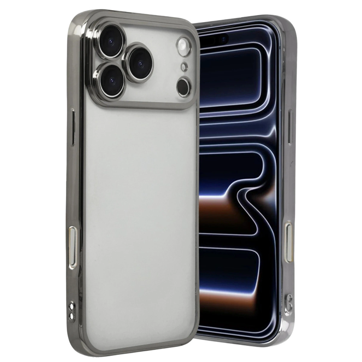 NEWFACE iPhone 17 Pro Max Uyumlu Kamera Korumalı Lensli Silikon Telefon Kılıfı Titan Gri
