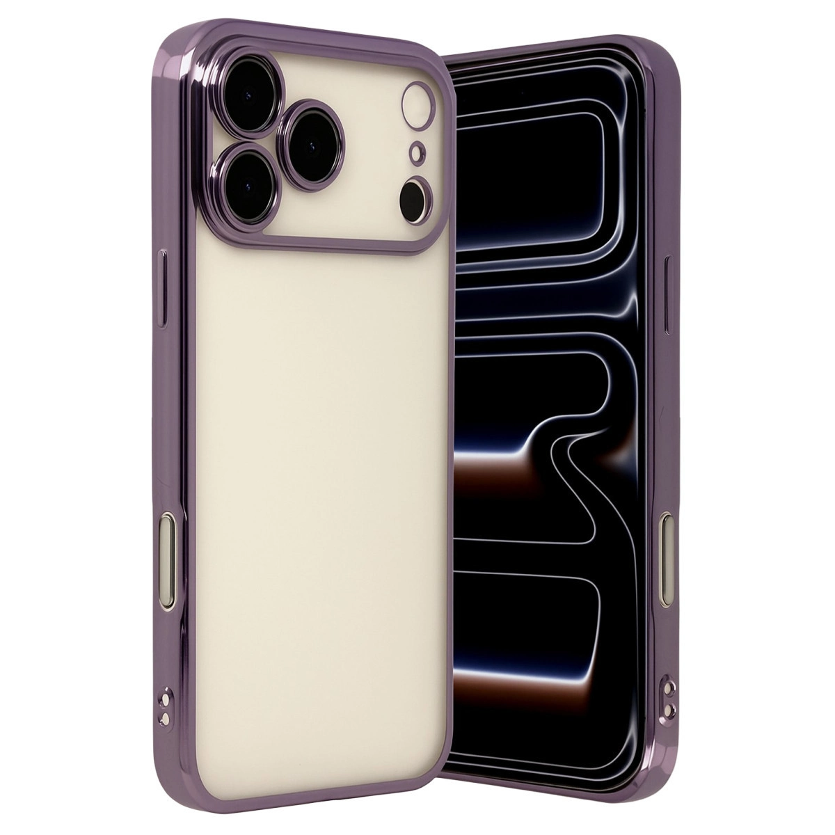 NEWFACE iPhone 17 Pro Uyumlu Kamera Korumalı Lensli Silikon Telefon Kılıfı Mor