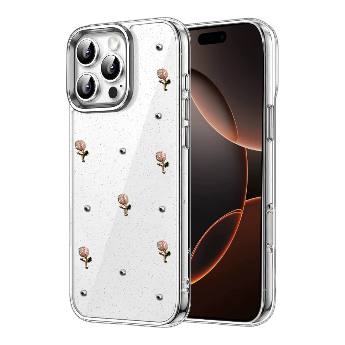 NEWFACE iPhone 16 Pro Uyumlu Fiyonk Desenli Telefon Kılıfı Çok Renkli