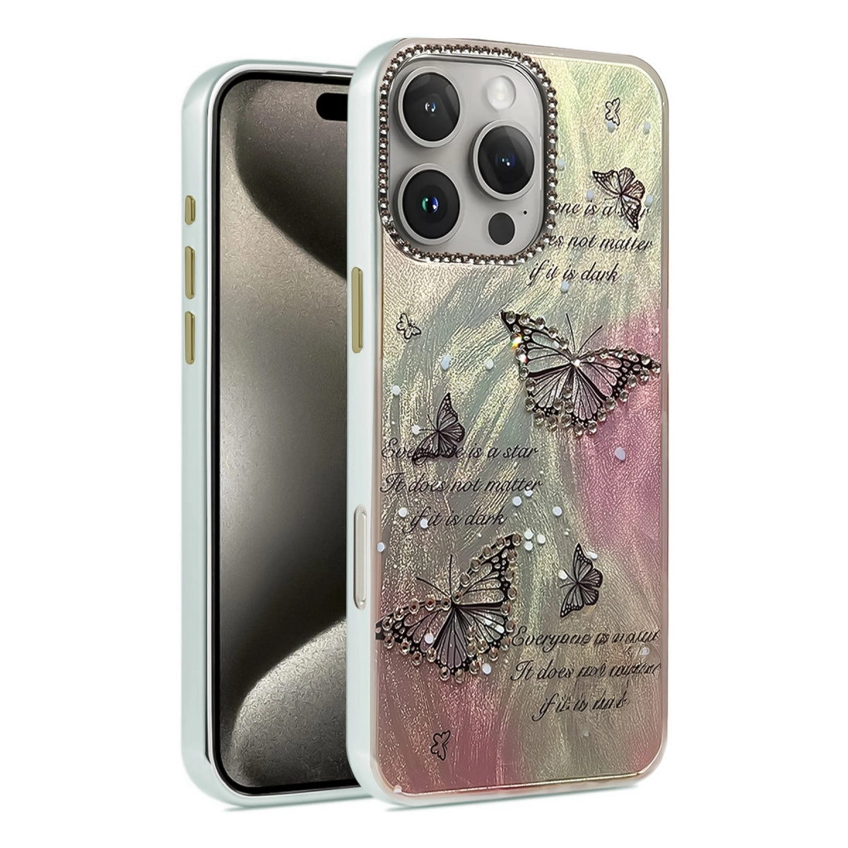 NEWFACE iPhone 16 Pro Uyumlu Blade Aynalı Desenli Telefon Kılıfı Çok Renkli