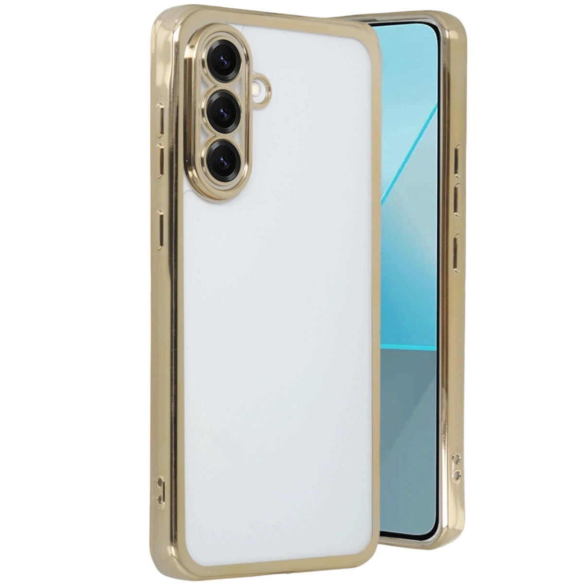NEWFACE Samsung Galaxy A17 5G Uyumlu Kamera Korumalı Lensli Silikon Telefon Kılıfı Gold