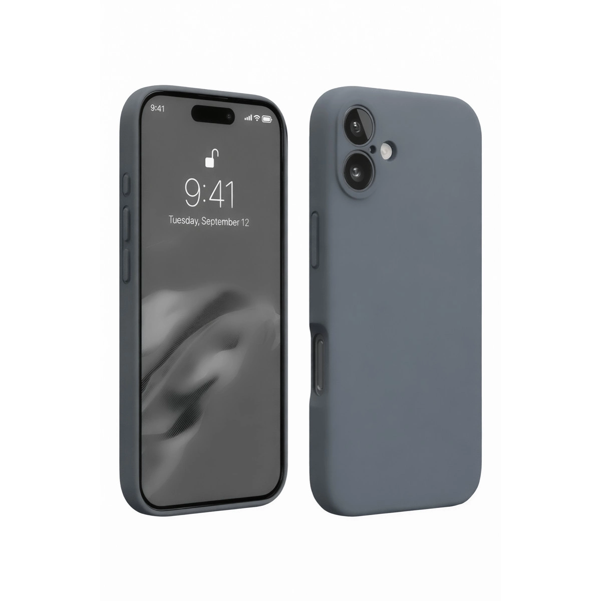 NEWFACE iPhone 16 Plus Uyumlu Nano İçi Kadife Silikon Telefon Kılıfı Gri