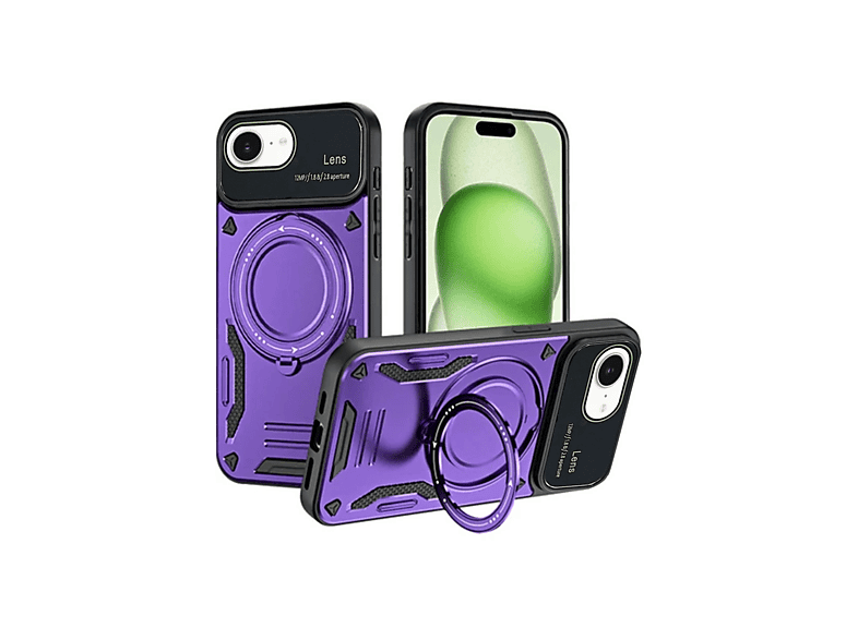 NEWFACE iPhone 16e Uyumlu Joy Lens Standlı Telefon Kılıfı Mor