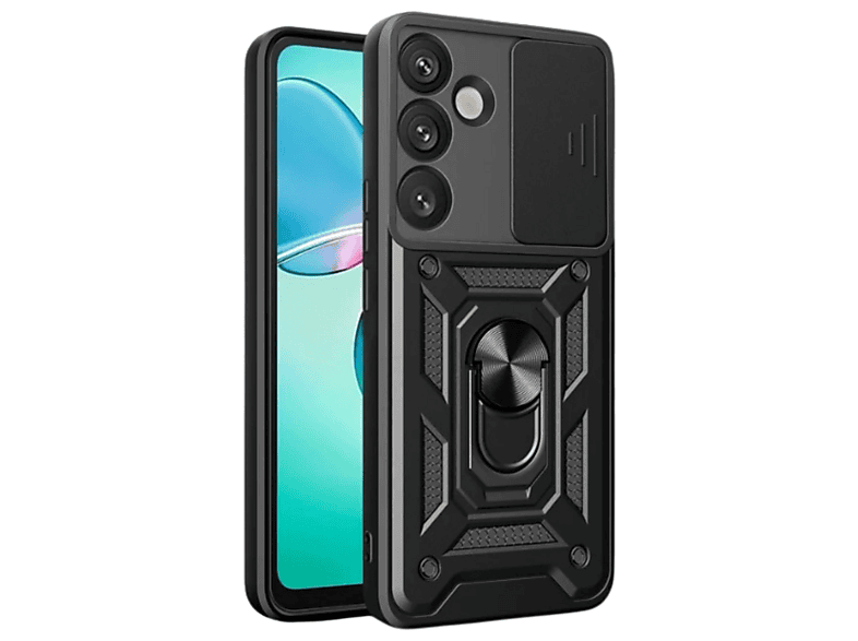 NEWFACE Samsung Galaxy A17 5G Uyumlu Pars Lens Yüzüklü Silikon Telefon Kılıfı Siyah