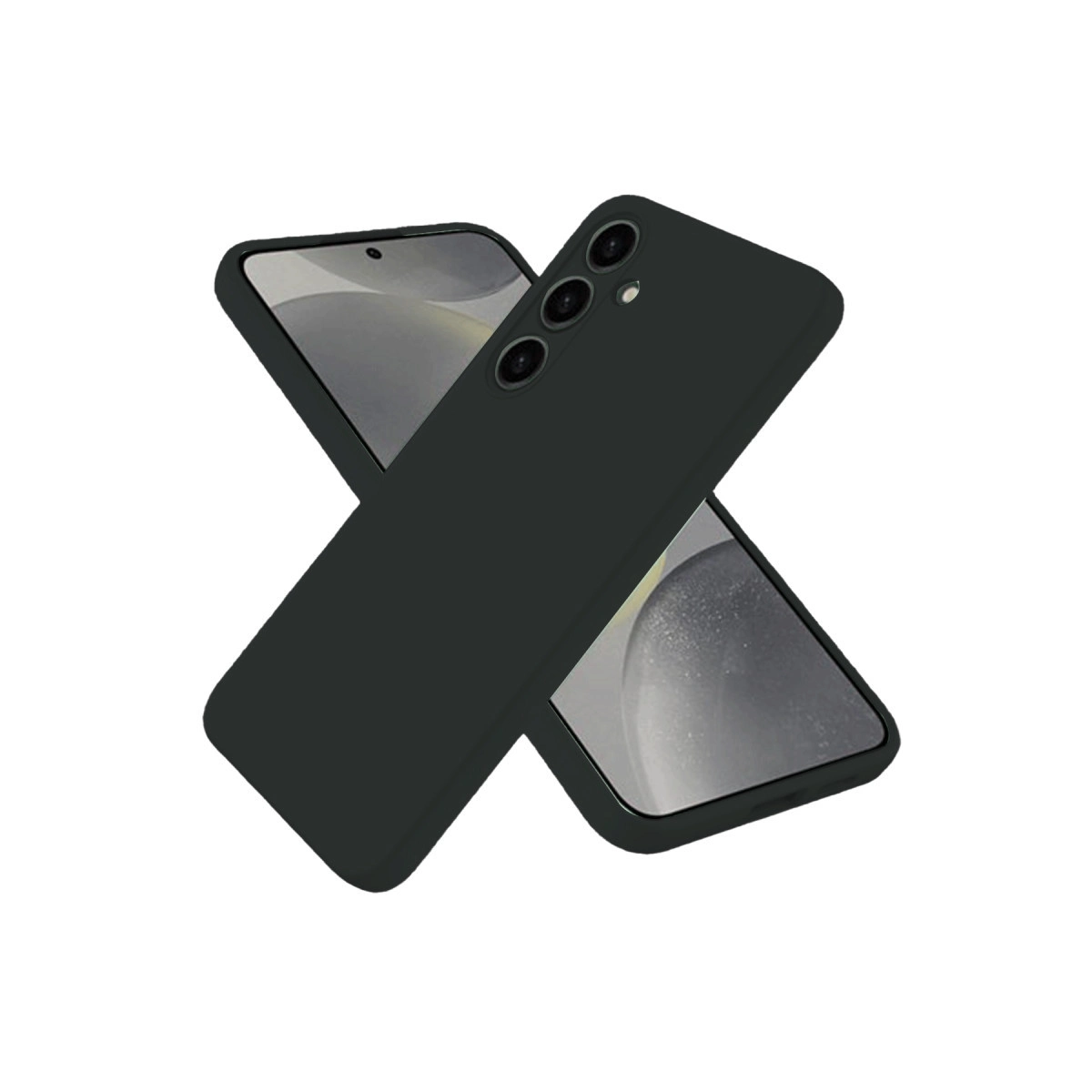 Üç kameralı birinin üzerinde, üst üste binmiş iki siyah telefon kılıfı.
