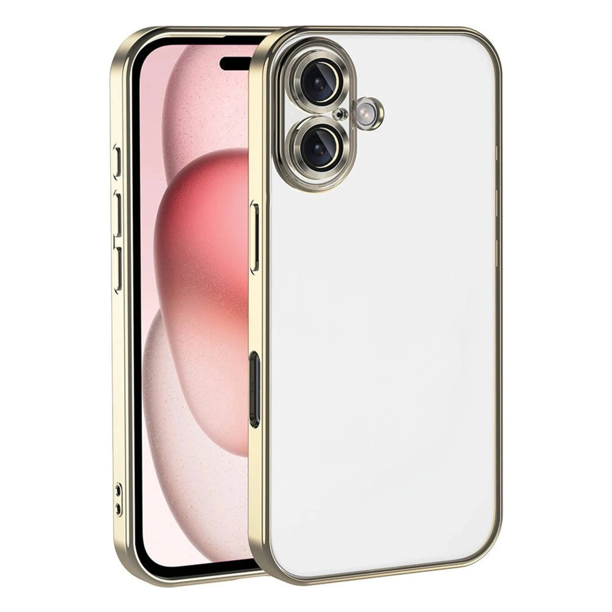NEWFACE iPhone 17 Uyumlu Kamera Korumalı Lensli Silikon Telefon Kılıfı Altın