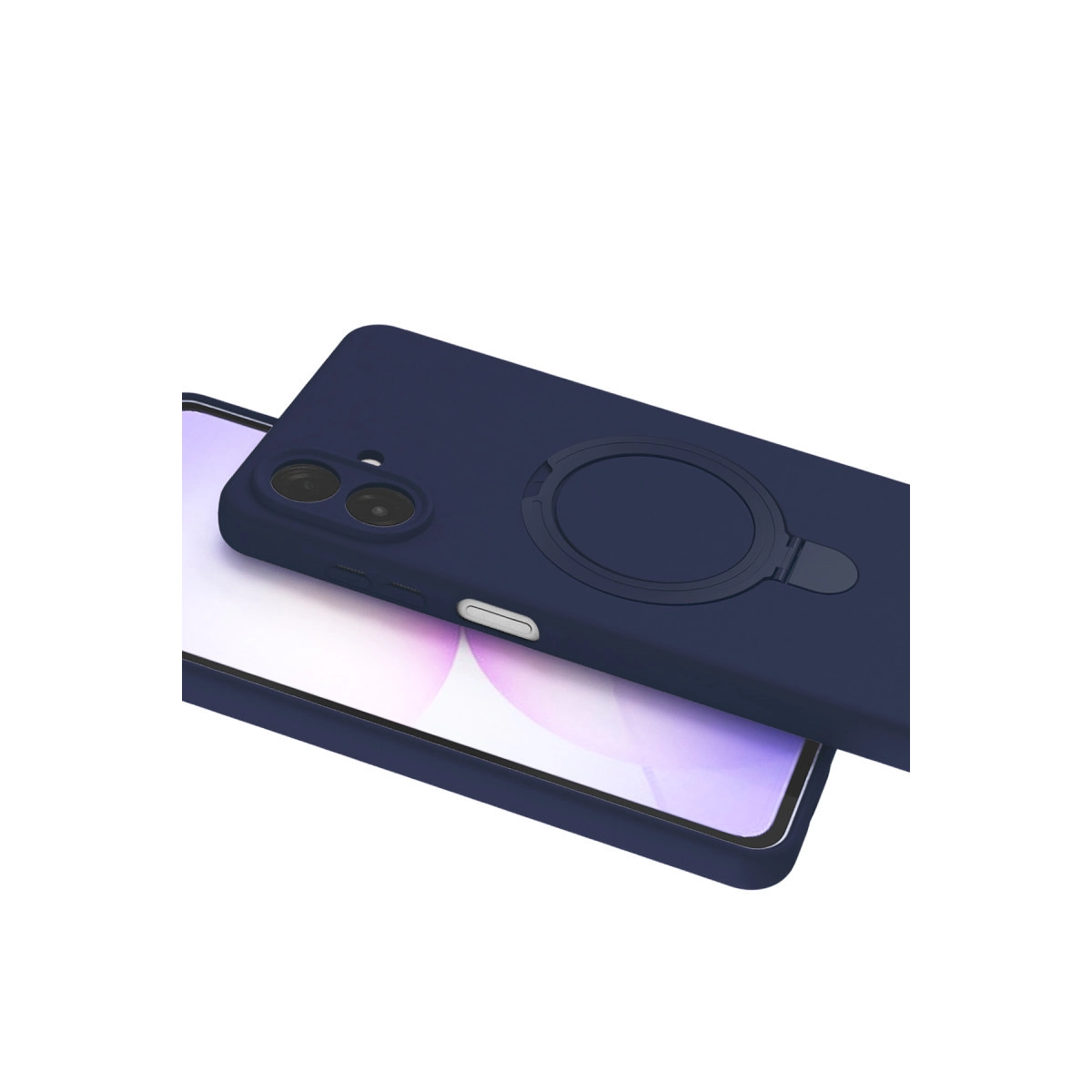 Halka tutuculu lacivert telefon kılıfı telefonda gösteriliyor.