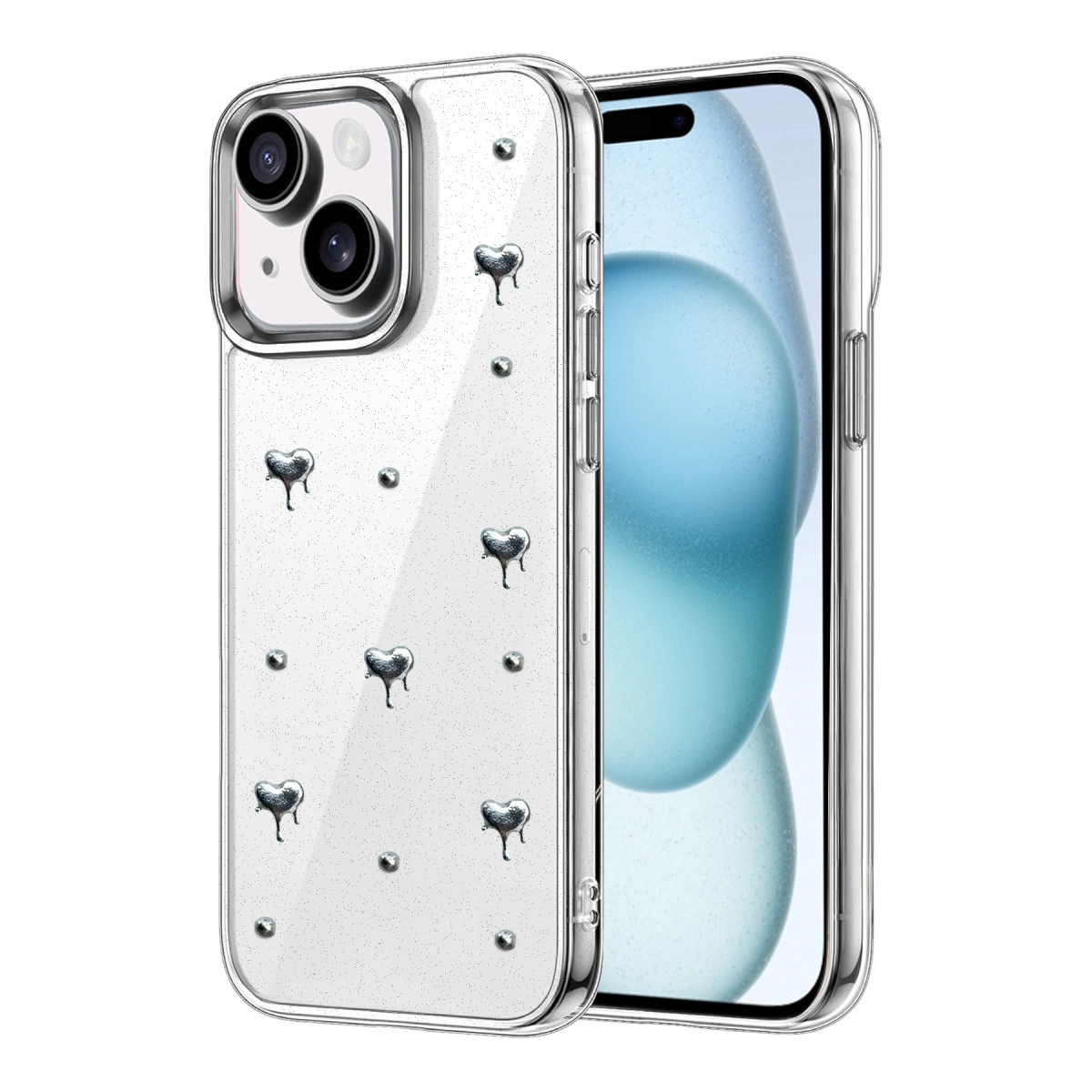 NEWFACE iPhone 15 Plus Uyumlu Fiyonk Desenli Telefon Kılıfı Çok Renkli