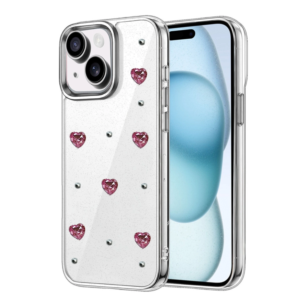 NEWFACE iPhone 15 Plus Uyumlu Fiyonk Desenli Telefon Kılıfı Çok Renkli
