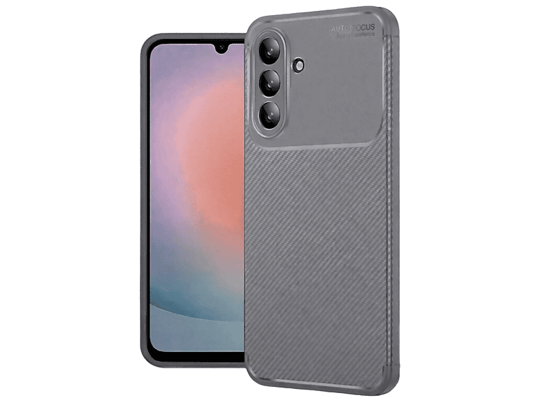 NEWFACE Samsung Galaxy A36 Uyumlu Auto Focus Karbon Kapak Telefon Kılıfı Gri