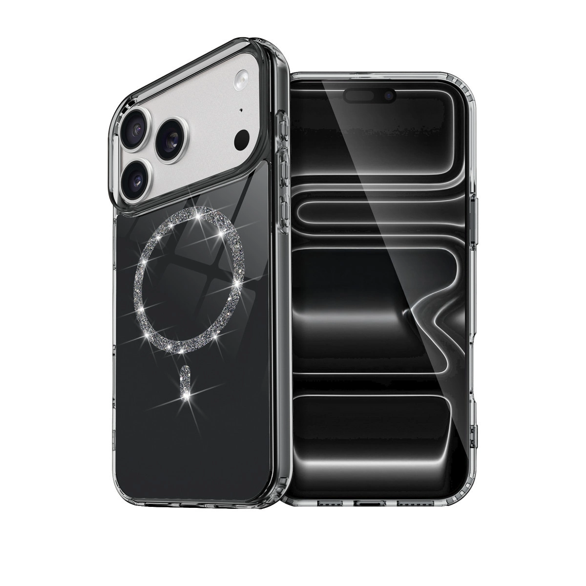 NEWFACE iPhone 17 Pro Max Uyumlu Live Diamond Magsafe Telefon Kılıfı Siyah
