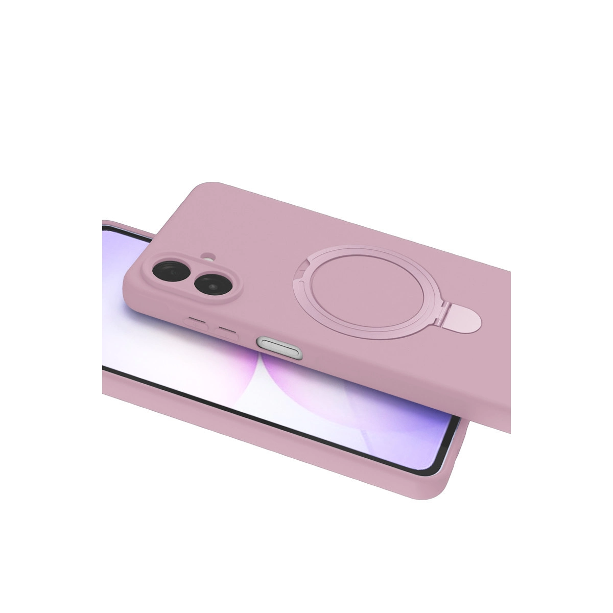 NEWFACE Samsung Galaxy A07 4G Uyumlu Regal Magsafe Standlı Telefon Kılıfı Açık Pembe