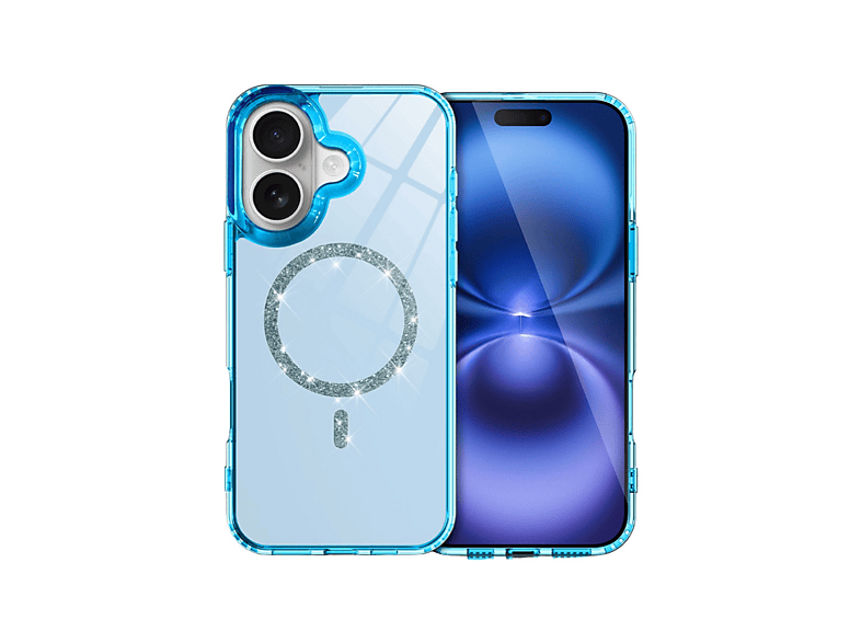 NEWFACE iPhone 16 Uyumlu Live Diamond Magsafe Kapak Telefon Kılıfı Mavi