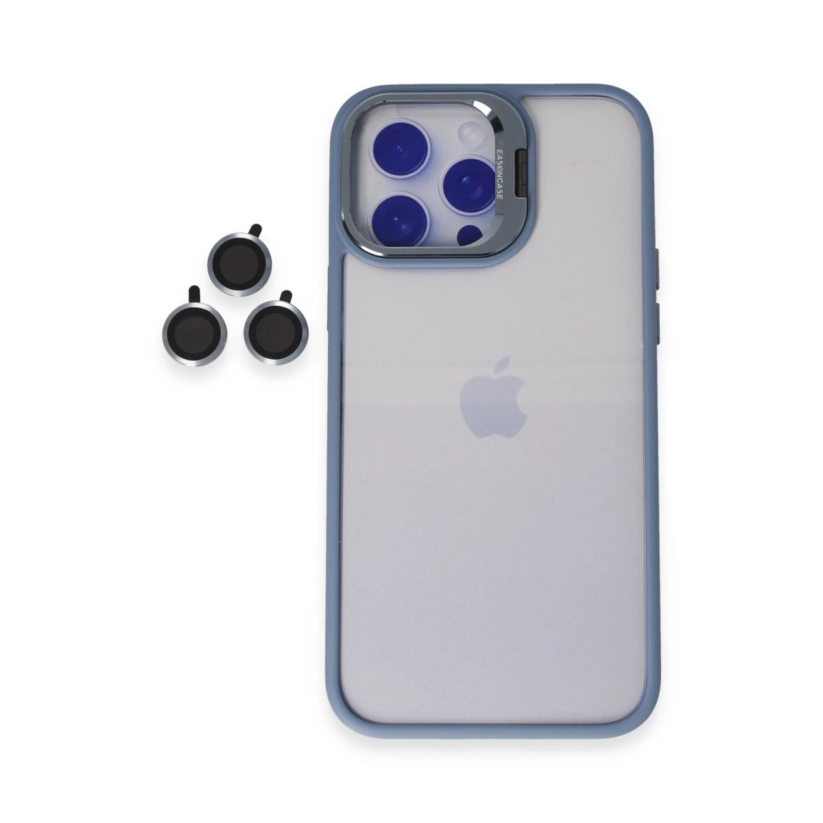 NEWFACE iPhone 14 Pro Uyumlu Roblox Lens Standlı Telefon Kılıfı Sierra Blue