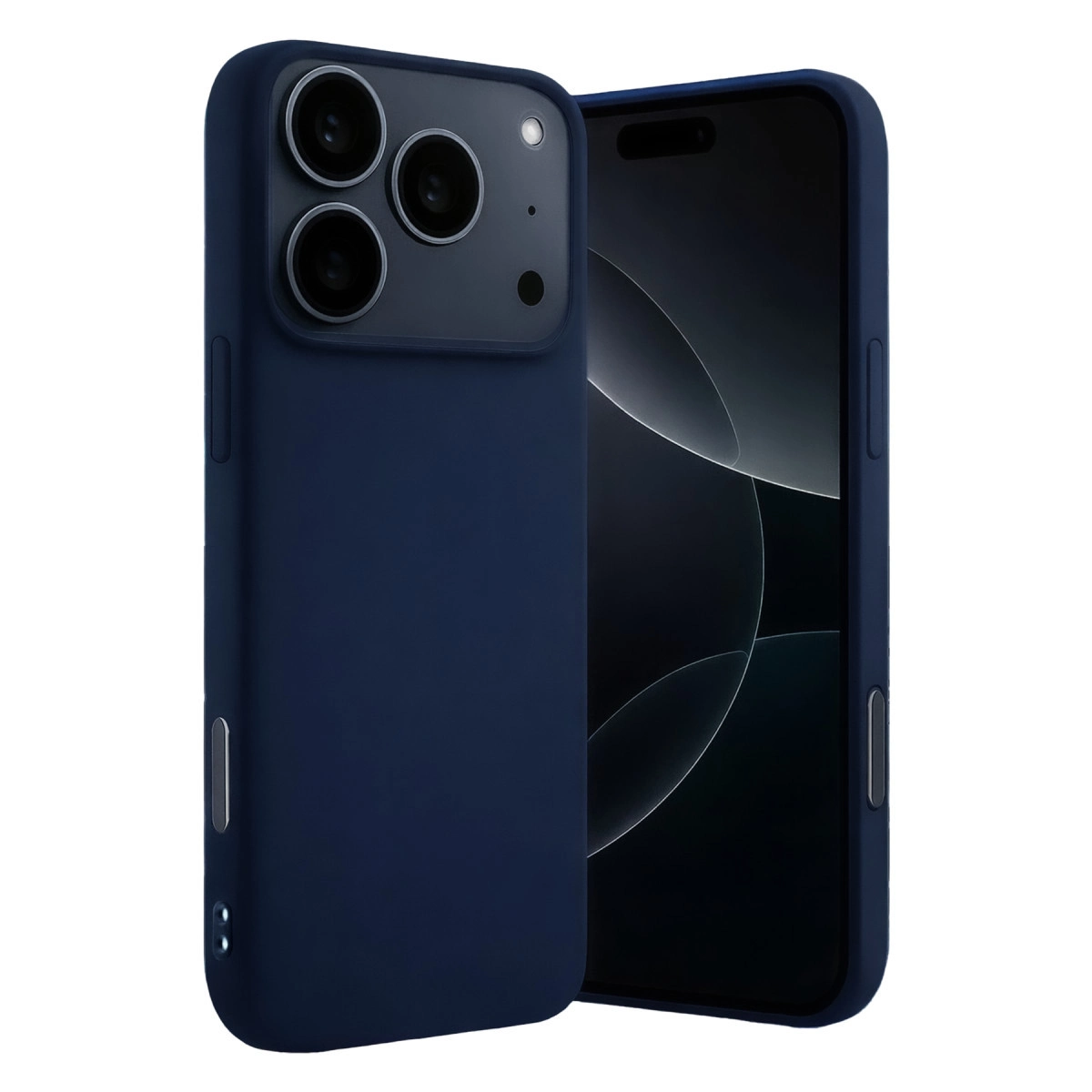 NEWFACE iPhone 17 Pro Max Uyumlu Nano İçi Kadife Silikon Telefon Kılıfı Lacivert