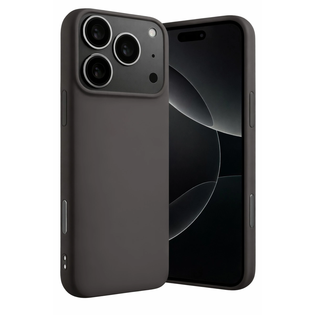 NEWFACE iPhone 17 Pro Max Uyumlu Nano İçi Kadife Silikon Telefon Kılıfı Gri