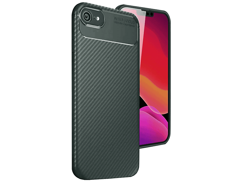 NEWFACE iPhone 16e Uyumlu Auto Focus Karbon Telefon Kılıfı Koyu Yeşil