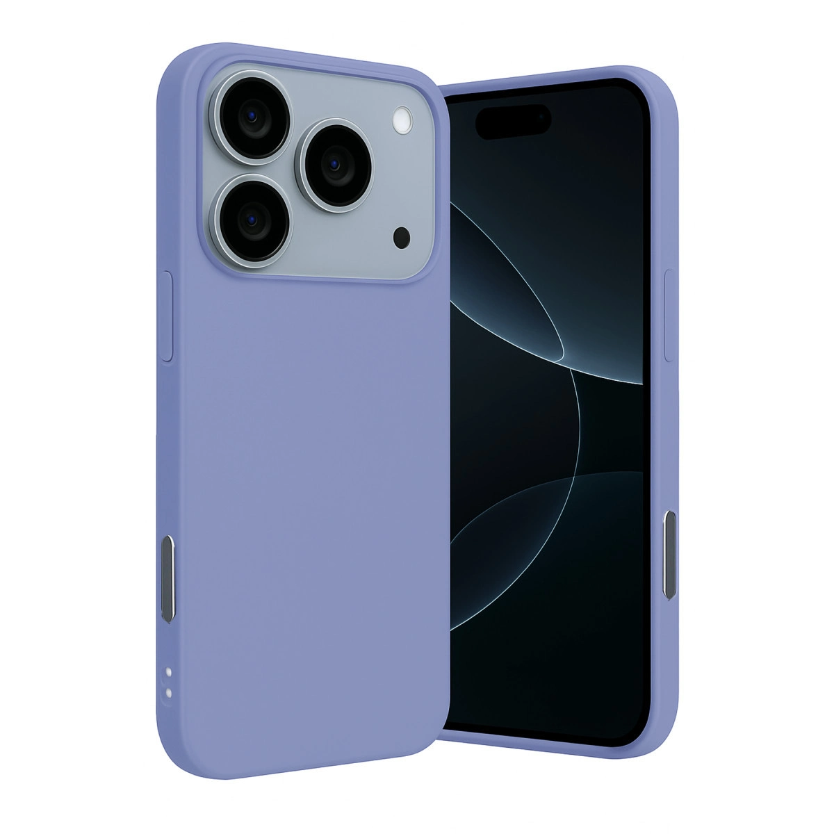 NEWFACE iPhone 17 Pro Max Uyumlu Nano İçi Kadife Silikon Telefon Kılıfı Lila