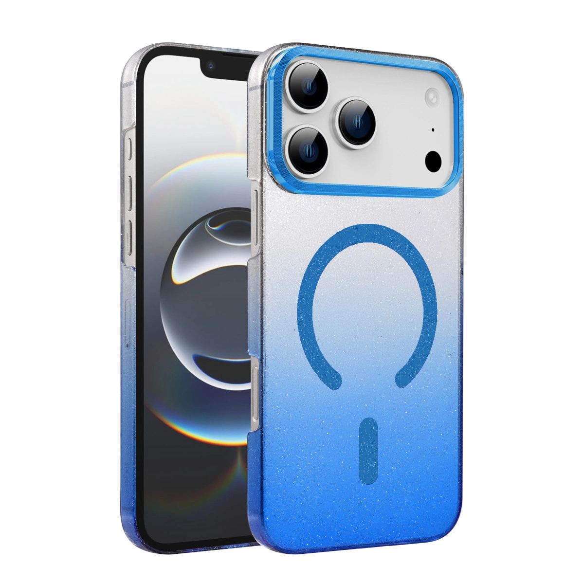 NEWFACE iPhone 17 Pro Uyumlu Glossy Magsafe Telefon Kılıfı Mavi
