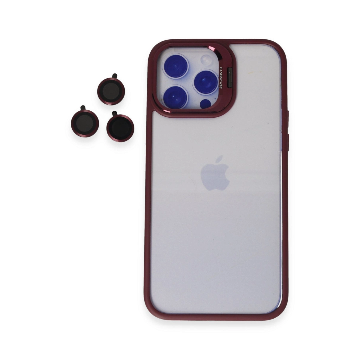 NEWFACE iPhone 14 Pro Uyumlu Roblox Lens Standlı Telefon Kılıfı Bordo