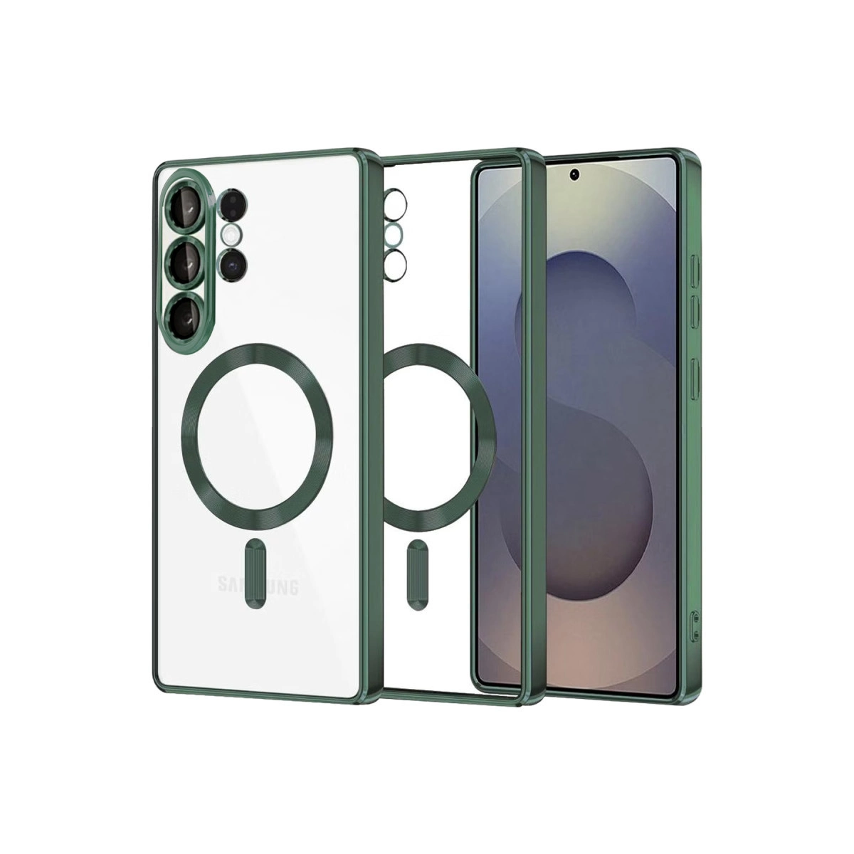 NEWFACE Samsung Galaxy S26 Ultra Uyumlu Kross Magneticsafe Telefon Kılıfı Koyu Yeşil