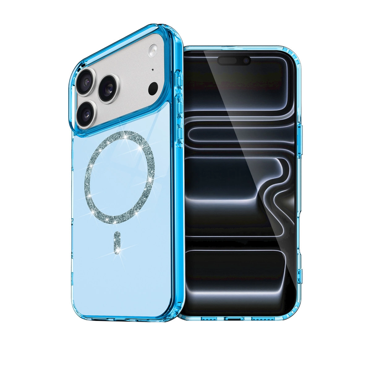 NEWFACE iPhone 17 Pro Max Uyumlu Live Diamond Magsafe Telefon Kılıfı Mavi
