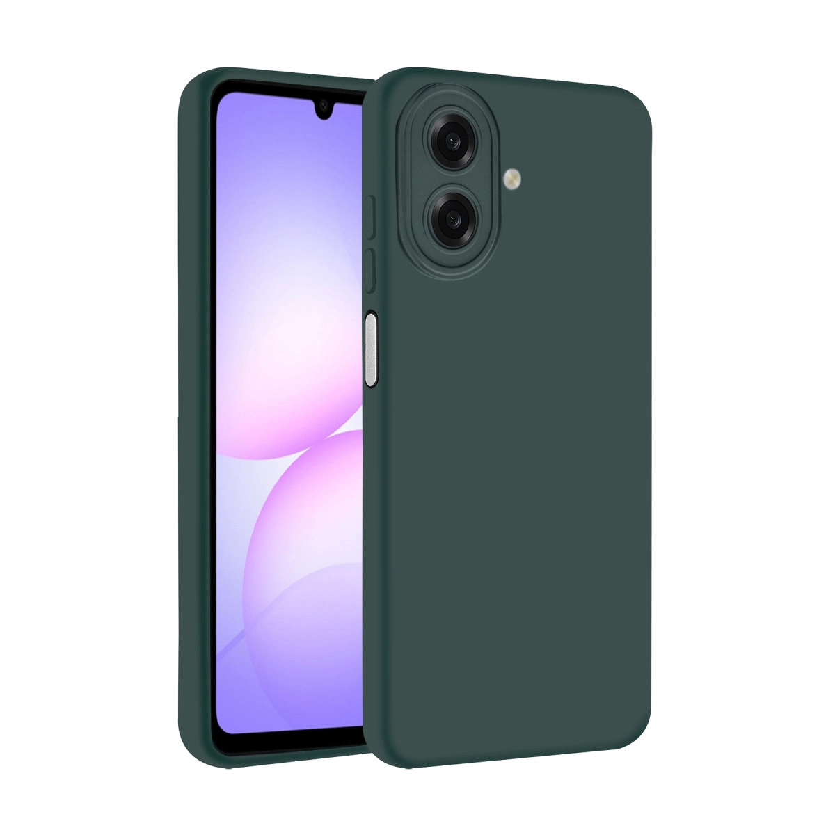 NEWFACE Samsung Galaxy A07 4G Uyumlu Nano İçi Kadife Silikon Telefon Kılıfı Koyu Yeşil