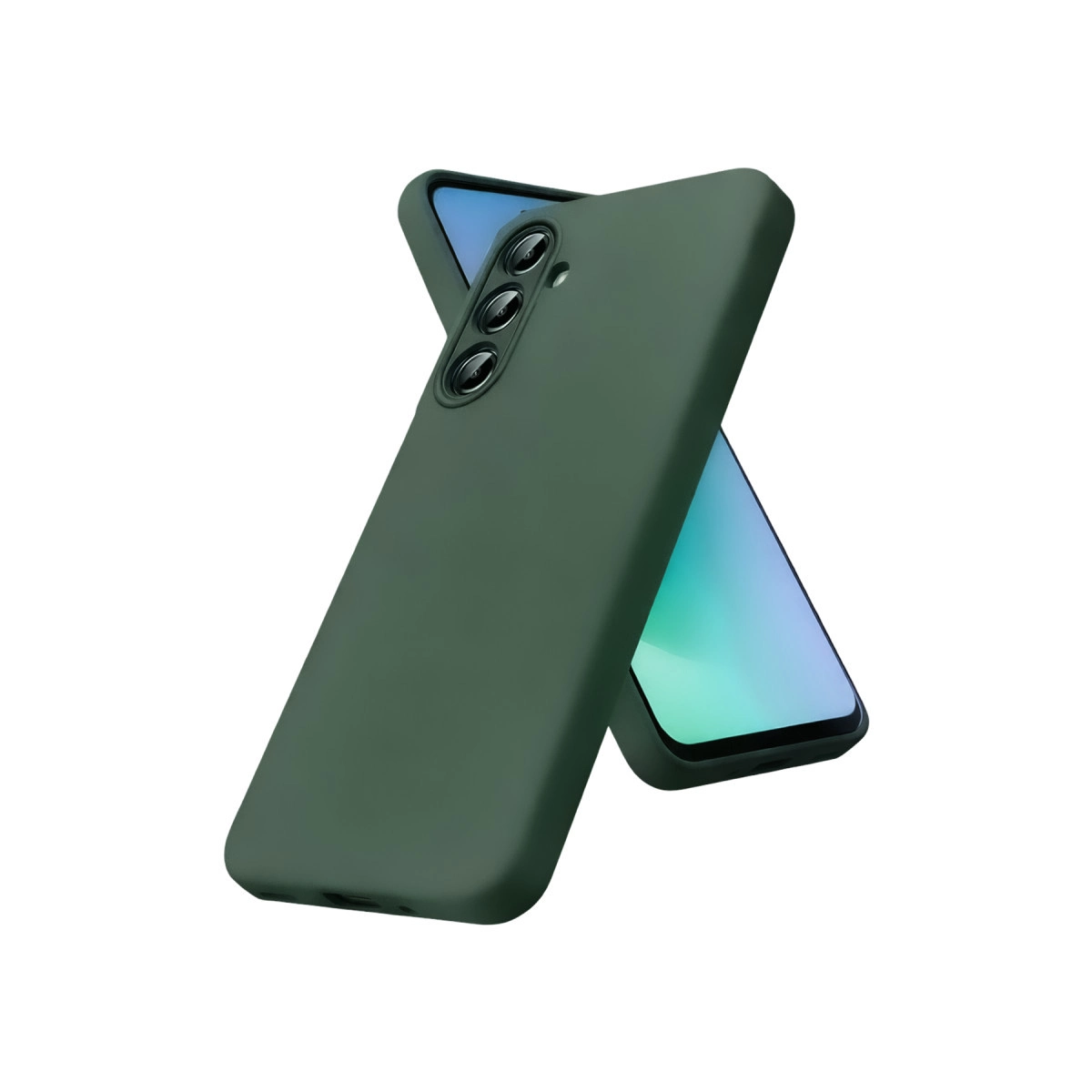 NEWFACE Samsung Galaxy S26 Uyumlu Nano İçi Kadife Silikon Telefon Kılıfı Koyu Yeşil