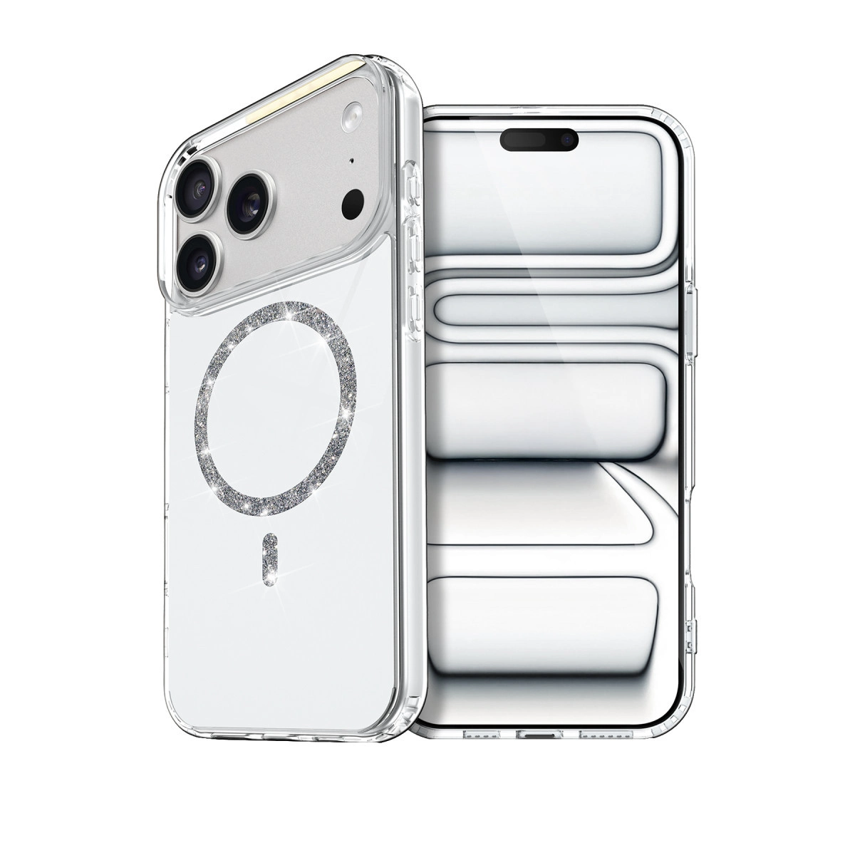 NEWFACE iPhone 17 Pro Uyumlu Live Diamond Magsafe Telefon Kılıfı Şeffaf