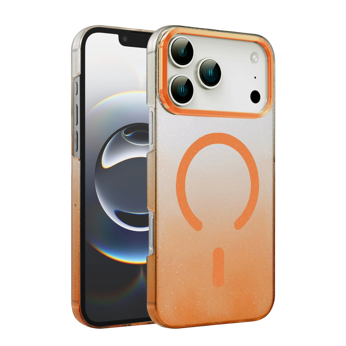 NEWFACE iPhone 17 Pro Max Uyumlu Glossy Magsafe Telefon Kılıfı Turuncu