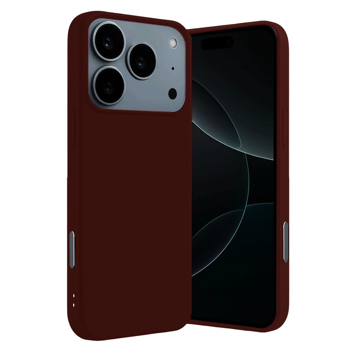 NEWFACE iPhone 17 Pro Uyumlu Nano İçi Kadife Silikon Telefon Kılıfı Bordo