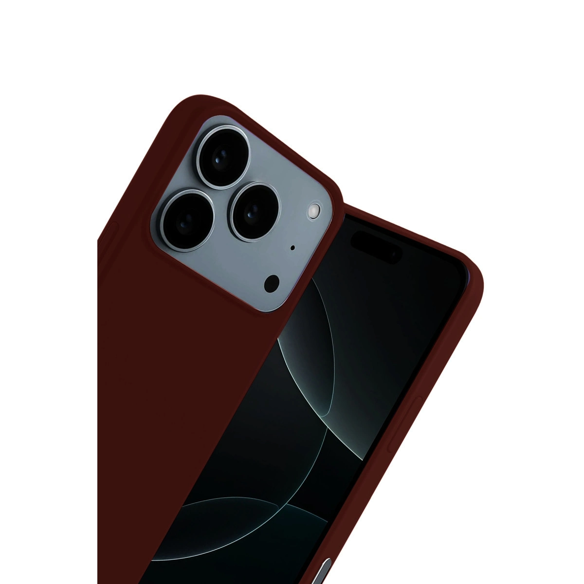 NEWFACE iPhone 17 Pro Uyumlu Nano İçi Kadife Silikon Telefon Kılıfı Bordo
