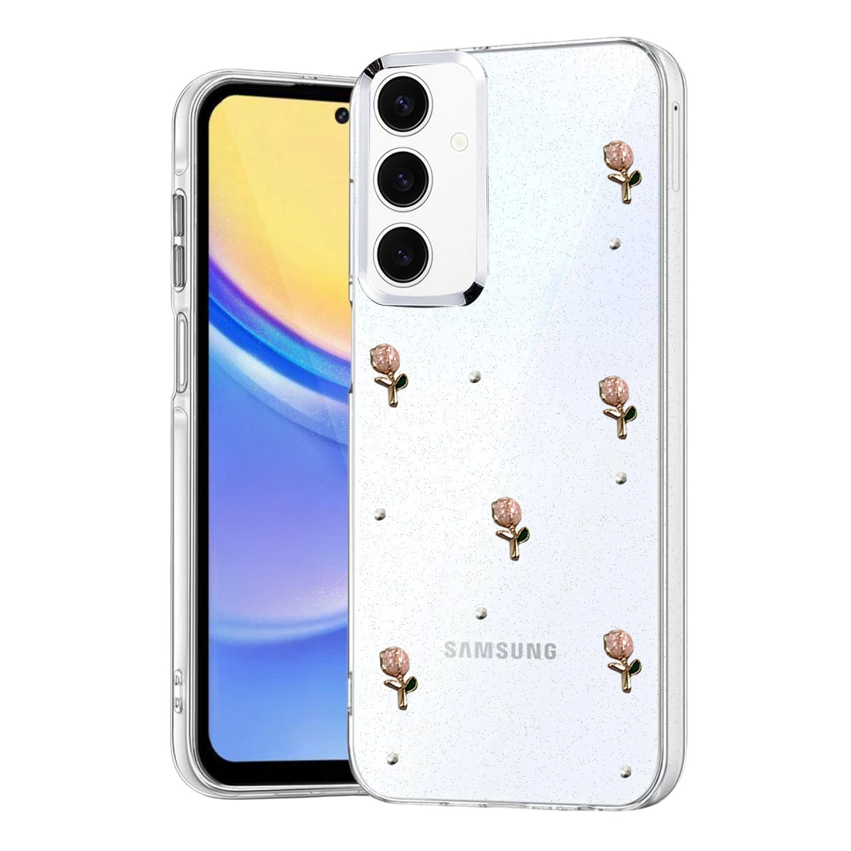 NEWFACE Samsung Galaxy S24 Fe Uyumlu Fiyonk Desenli Telefon Kılıfı Çok renkli