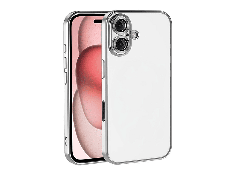 NEWFACE iPhone 17 Uyumlu Kamera Korumalı Lensli Silikon Telefon Kılıfı Gümüş