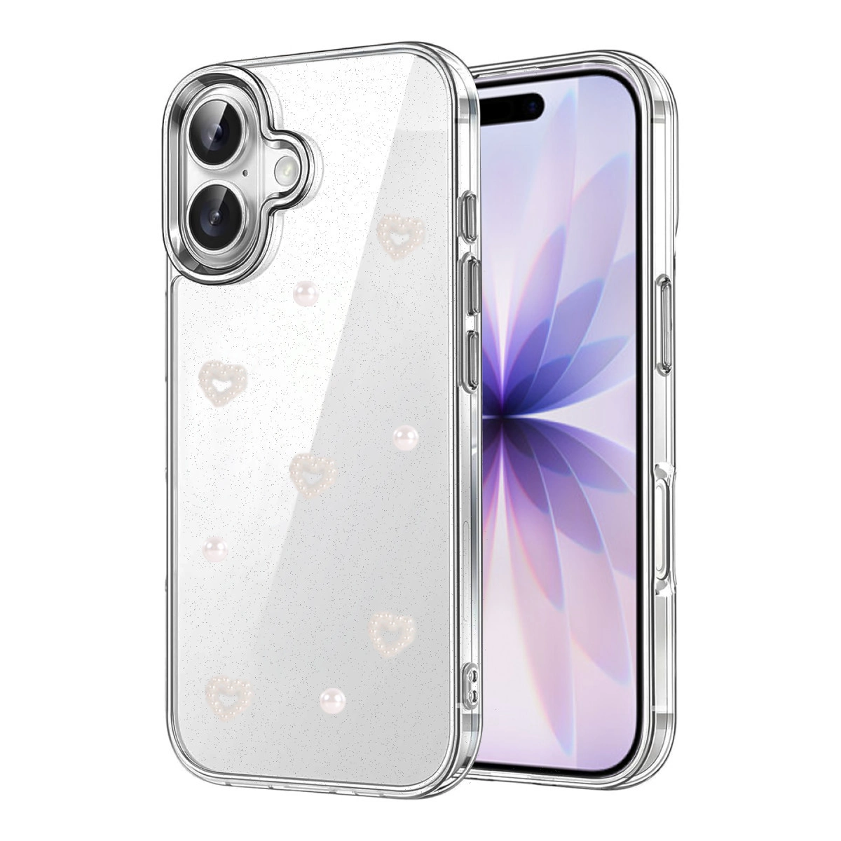 NEWFACE iPhone 16 Plus Uyumlu Fiyonk Desenli Kapak Telefon Kılıfı Çok Renkli