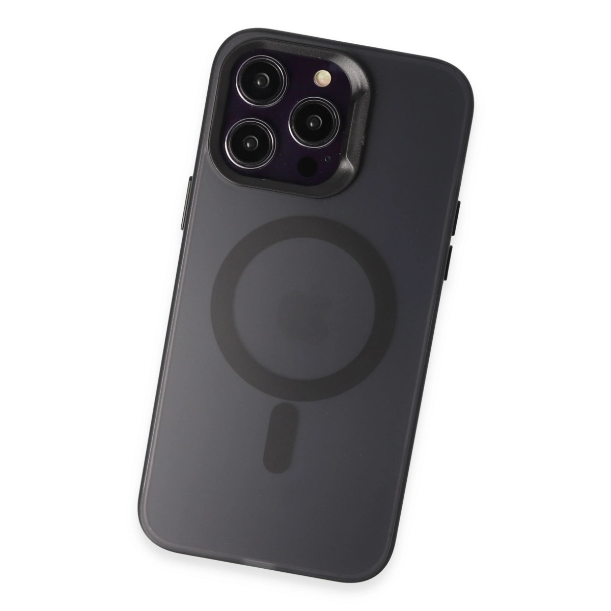 NEWFACE iPhone 15 Pro Max Uyumlu Mateks Magsafe Telefon Kılıfı Siyah