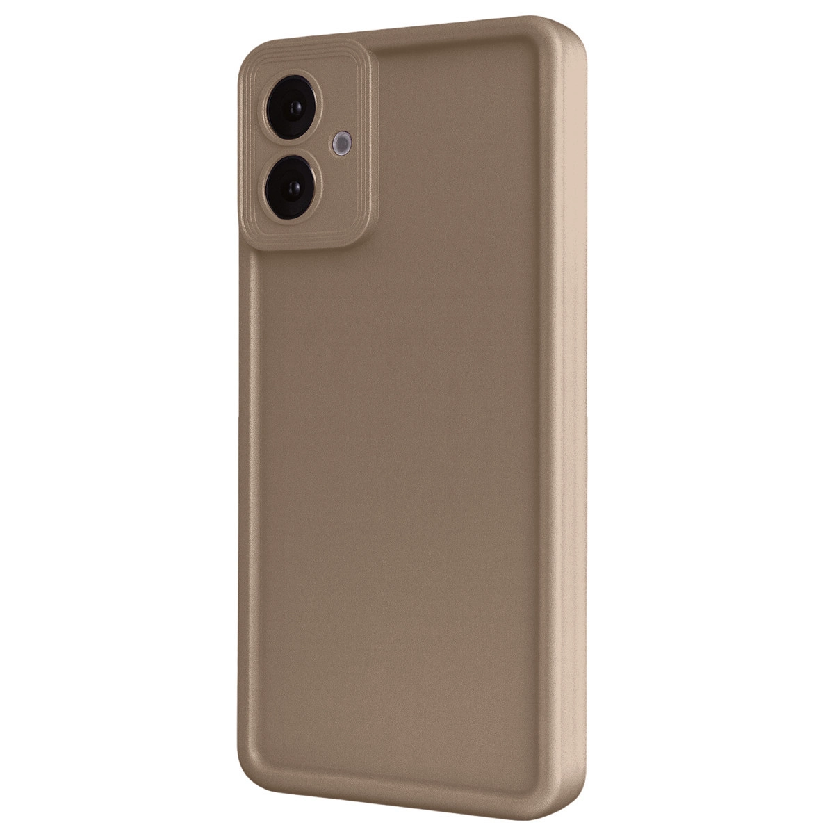 İki kamera lensli bronz akıllı telefon kılıfının arkası.