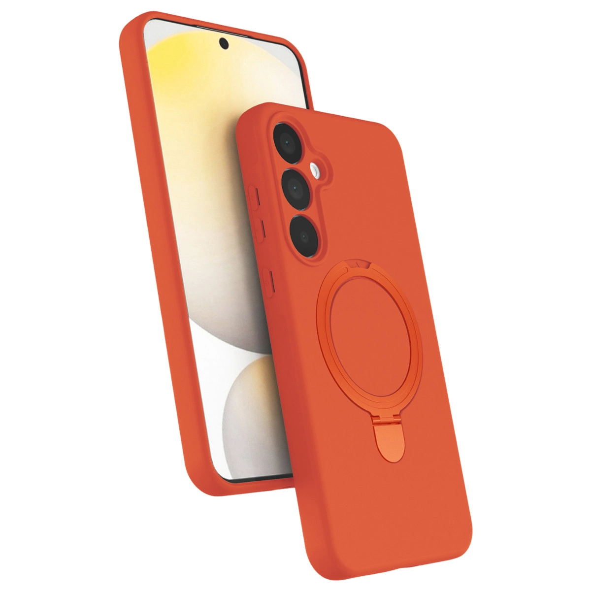 NEWFACE Samsung Galaxy A35 5G Uyumlu Regal Magsafe Standlı Kapak Telefon Kılıfı Turuncu