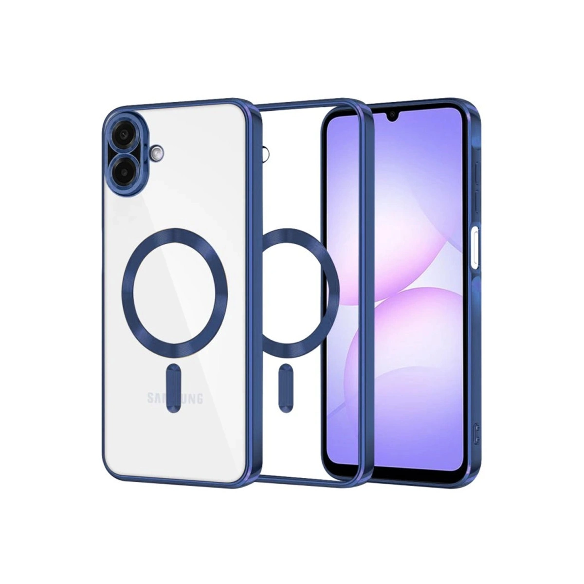 NEWFACE Samsung Galaxy A07 Uyumlu Kross Magneticsafe Kapak Telefon Kılıfı Lacivert