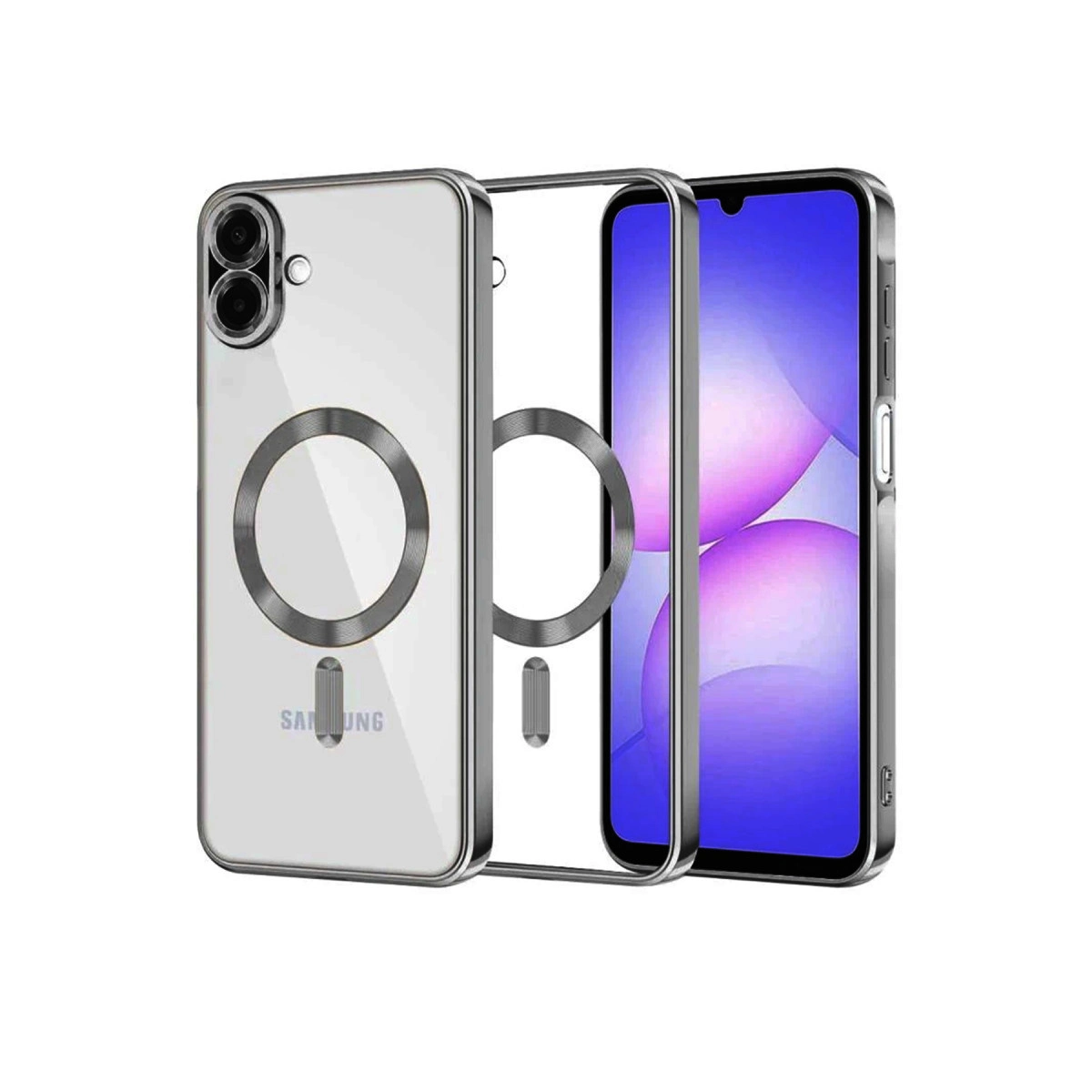 NEWFACE Samsung Galaxy A07 Uyumlu Kross Magneticsafe Kapak Telefon Kılıfı Titan Gri