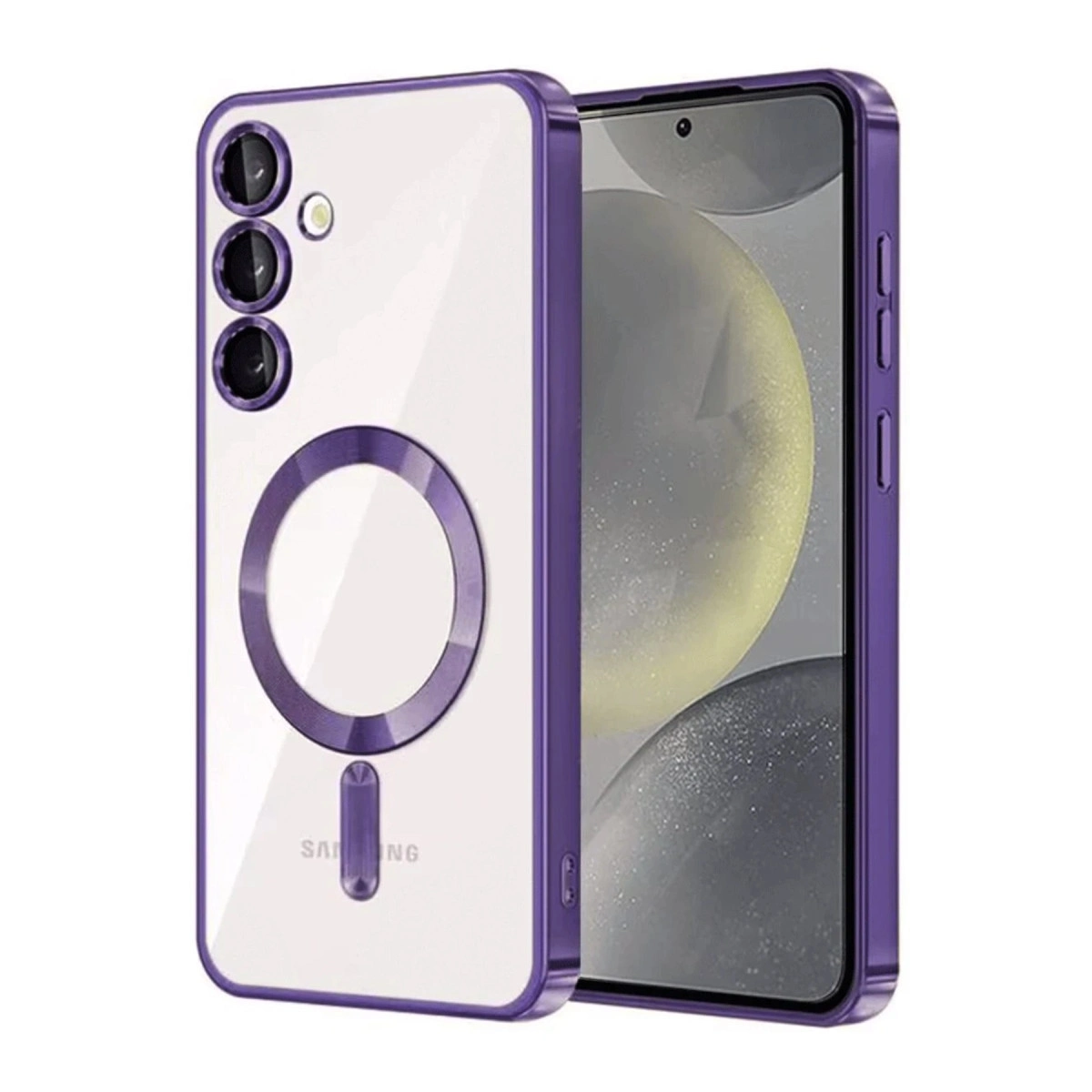 NEWFACE Samsung Galaxy A15 4G Uyumlu Kross Magneticsafe Kapak Telefon Kılıfı Mor