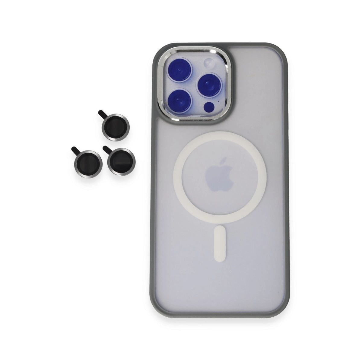 NEWFACE iPhone 15 Pro Max Uyumlu Winner Magsafe Telefon Kılıfı Gri