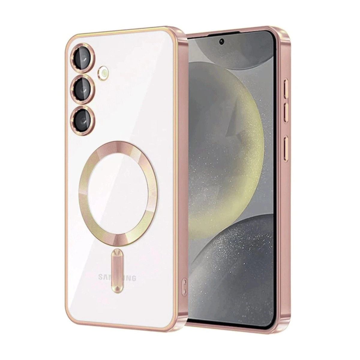 NEWFACE Samsung Galaxy A35 5G Uyumlu Kross Magneticsafe Kapak Telefon Kılıfı Pembe